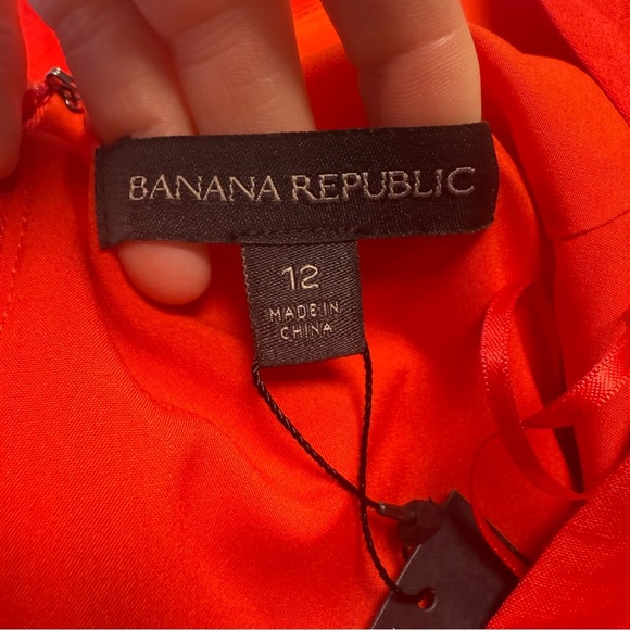 NWT Banana Republic Short Sleeve Red Linen Blend Romper Size 12 - Picture 5 of 7